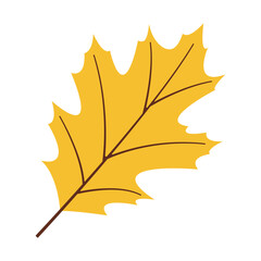 Seasonal autumn yellow leaf vector in flat design for fall themes. Vector element for banners, social media, cards