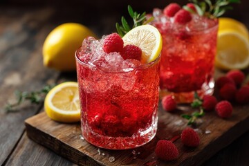 Cool berry lemonade cocktail or mocktail for spring summer