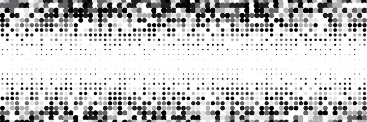 Halftone Background. Cool Circles In Minimal Layout. Young Brand In Minimalistic Frame. Grey Dots Flyer. Minimalist White Texture. Geometric Greyscale Poster. Trendy Halftone Background