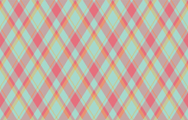 Vibrant pastel diamond plaid pattern. Ideal for textile design, website backgrounds, scrapbooking, and fashion.  This cheerful, repeating texture evokes feelings of joy and energy.