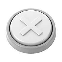 Fototapeta premium White 3 D Close Button Icon Grey Border Isolated image