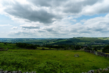 Fototapeta premium Breathtaking view of Peak District National Park under cloudy sky