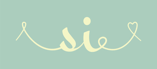 SI initial wedding monogram calligraphy vector illustration. Hand drawn lettering s and i love logo design for valentines day poster, greeting card