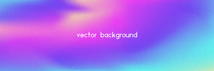 Noise Gradient Background. Abstract Grainy Bg In Pink, Purple And Blue Colors. Iridescent Hologram. Pearlescent Holographic Texture With Rainbow Foil. Old Movie Filter On Pastel Backdrop