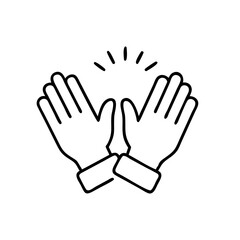 Fototapeta premium Clapping hands icon symbolizing applause in public speaking