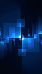 Obraz premium Abstract blue digital squares creating a futuristic and technological background design