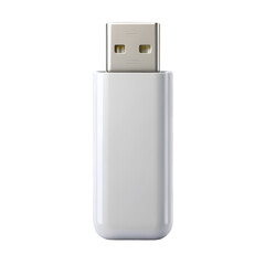 White 3 D U S B Flash Drive Icon Isolated on White