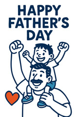 Happy Father's Day with Mexican Father and Child