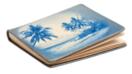 blue book isolated on white background 