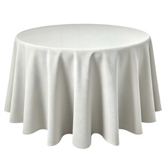 Off White Round Tablecloth 3 D Render Isolated White Background