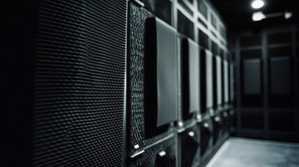 Dark room with soundproof panels