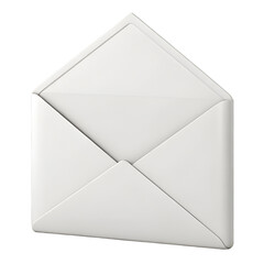 White 3 D Envelope Mail Icon Isolated White Background