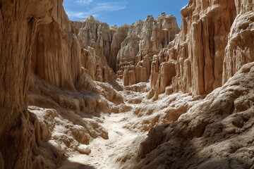 Cathedral Gorge State Park features distinctive eroded bentonite clay formations in southeastern Nevada s Lincoln County