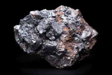 Zinc mineral close up shot against black backdrop