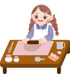 girl baker baking sweets