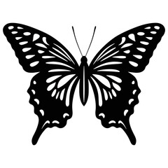 Butterfly silhouette vector, decorative insect with detailed wings
