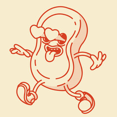 Playful retro soap mascot with big smile. Cute, clean & vintage style vector illustration perfect for hygiene product branding