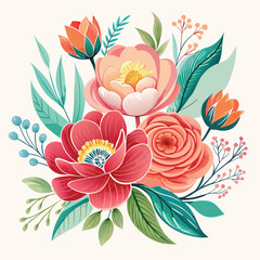 The watercolor drawing of flowers in this set is a big floral illustration set. Stock PNG clip art
