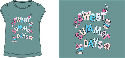 sweet summer t-shirt design vector illustration