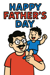 Title: Happy Father's Day Fun with Son on Shoulders