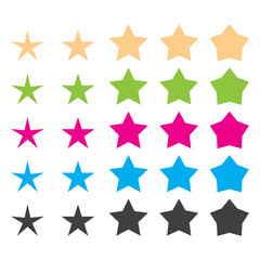 Vector Stars Multiple Colours Set
