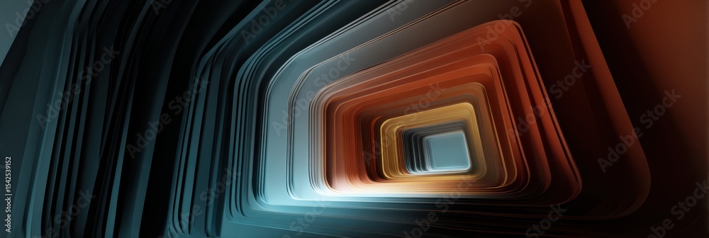 Poster Falling Shape Descends Into a Continuous and Serene Soft Abyss of Blended Colors and Layered Textures