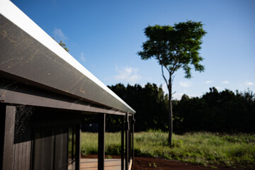 Fototapeta premium gutter and roof of house in the mountains