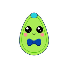 Cute Kawaii Avocado with Sparkly Eyes and Bowtie