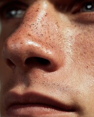 Image of a nose with obvious blackheads compared to the nose after cleaning.