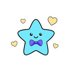 Kawaii Shooting Star with Joyful Face