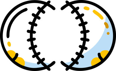 Minimalist Graphic Red Baseball Stitching Yellow Splatters