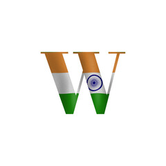Indian Flag 'W' Letter Design Patriotism and Typography