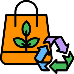 Reusable Bag lineal color icon
