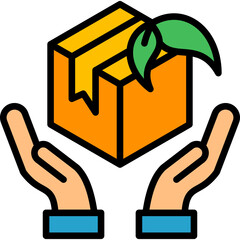 Organic Product lineal color icon