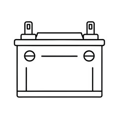 Car battery charger with indicator lights clean line scene Vector illustration