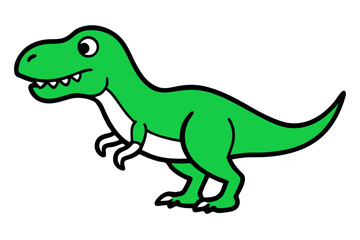 Fototapeta premium Bright Green Cartoon T Rex Dinosaur Illustration Tyrannosaurus Rex
