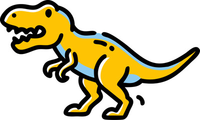 Fototapeta premium Cartoon Yellow Tyrannosaurus Rex Dinosaur Illustration