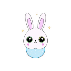 Kawaii Bunny with Sparkly Eyes and Sprinkles