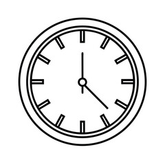 Wall clock with roman numerals detailed outline in line art Vector illustration