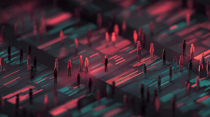 Flat vector design of artificial intelligence scanning digital resumes