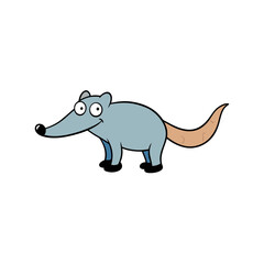 Fototapeta premium Cute Vector Illustration of a Smiling Cartoon Anteater