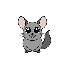 Obraz premium Cute Vector Illustration of a Smiling Cartoon Chinchilla