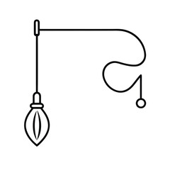 Leaf blower hanging on garage hook clean line scene Vector illustration
