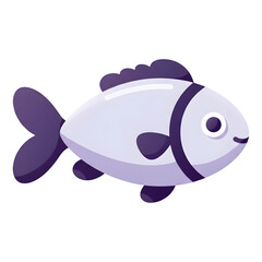 Obraz premium Simple Illustration of a Stylized Silver and Purple Fish