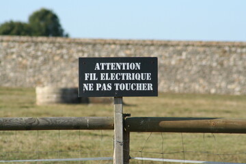 Close-up of a sign saying 