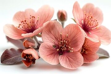 Captivating Peach Blossom Flowers CloseUp, Macro Photography with Delicate Details