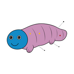 Microscopic Tardigrade Diagram with Scientific Labels