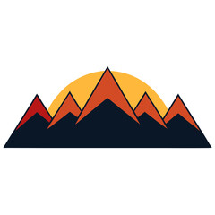 Minimalist Mountain Range Silhouette in Gradient Style