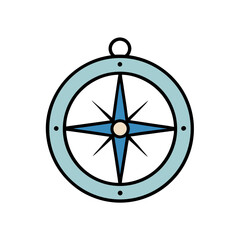Minimalist Nautical Compass with Clean Lines