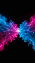 Neon Storm: Vibrant Lightning and Dual-Colored Clouds